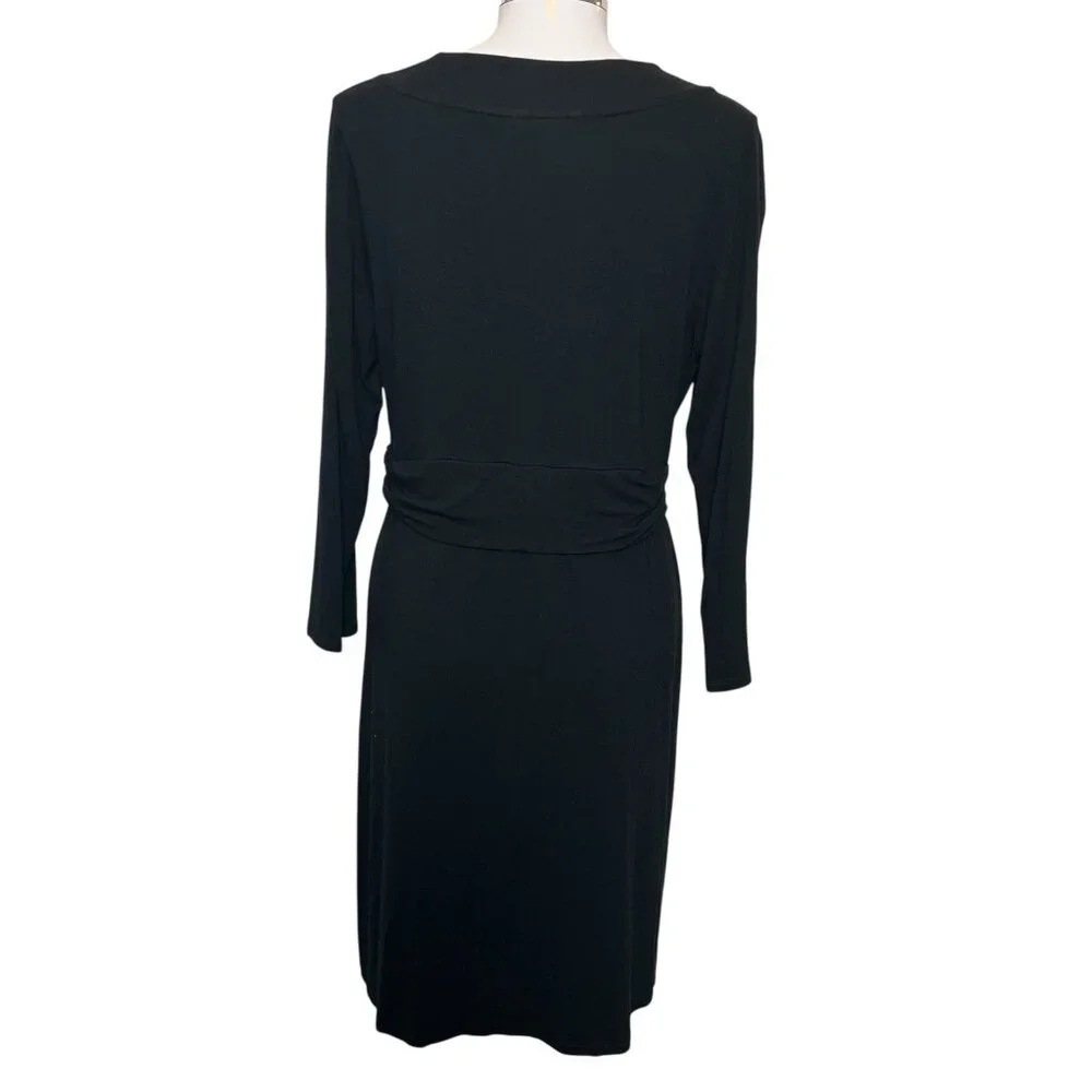 Boden Women’s Jersey Dress Black Size 10 Stretch Long Sleeve - Picture 2 of 8